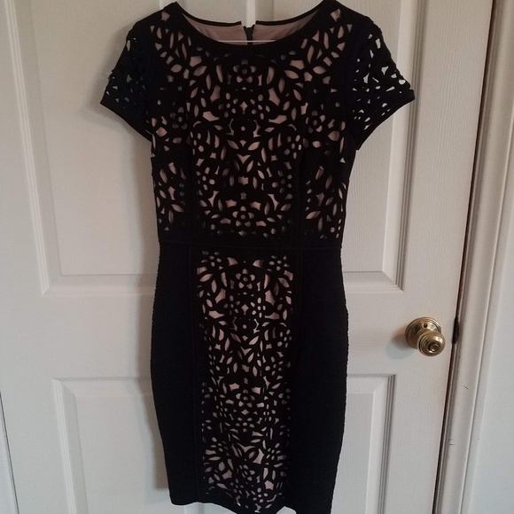 Maeve Black & Beige Pencil Dress - Picture 2 of 8